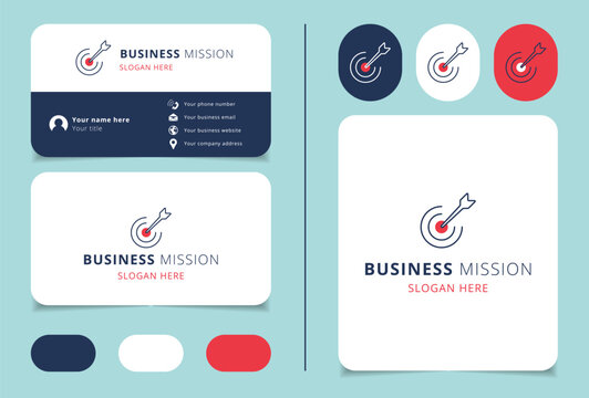 Business mission logo design with editable slogan. Branding book and business card template.