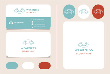 Weakness logo design with editable slogan. Branding book and business card template.