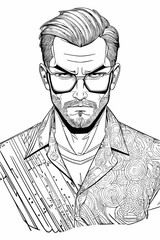 person vector line art