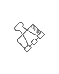 Doodle Style Binder clip Icon, stationery icon