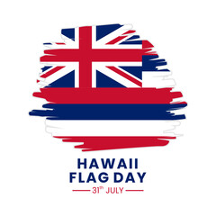 Vector graphic of Hawaii flag day on white background. Grunge brush strokes drawn by hand. Independence Day