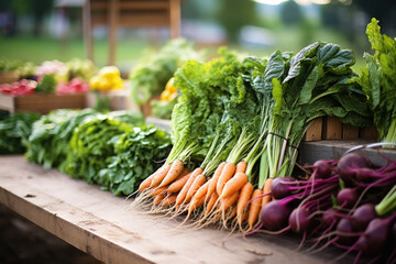 fresh vegetables on market