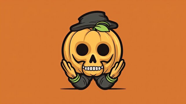 Human skull. Day of the dead. Halloween concept. AI illustration.