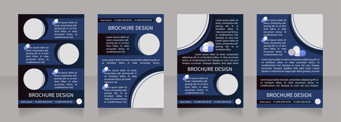 Infectious diseases remedy treatment blank brochure layout design. Vertical poster template set with empty copy space for text. Premade corporate reports collection. Editable flyer paper pages - obrazy, fototapety, plakaty