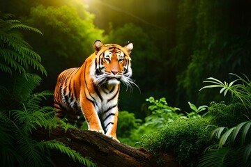 tiger in the jungle with AI technology
