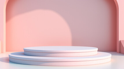 3d Pastel podium for your product. Generative AI.