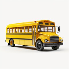 Obraz na płótnie Canvas School bus in white background, AI generated Image