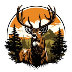 Deer illustration, AI generated Image