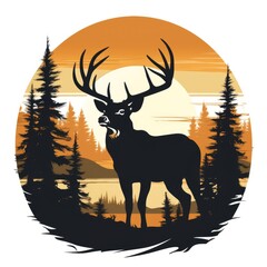 Deer illustration, AI generated Image