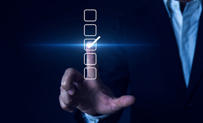 checklist business people get assessed questionnaire assessment online survey exam assessment fill out the online survey form answer test questions Choose the correct one.