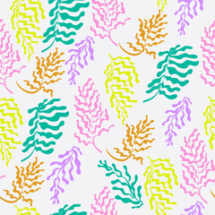 Hand drawn Seamless pattern. Colorful Shapes and doodle objects. Different textures. Abstract contemporary modern trendyBackground, Wallpaper. Editable Vector illustration. 