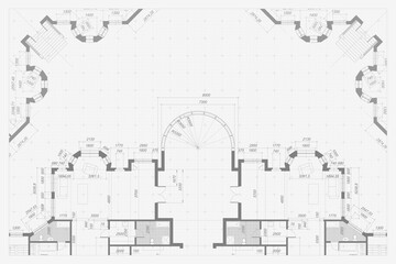 Architectural background. Building construct plan. Interior design sketch draw. Home floor architect pattern. Office reconstruction project. Abstract technology illustration. Vector blueprint.