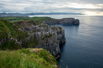 View of Ponta do Cintrao from Miraduro da Ribeirinha view point, Sao Miguel Island, Azores, Portugal.