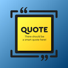 Quote frame blank, text quote boxes, message
