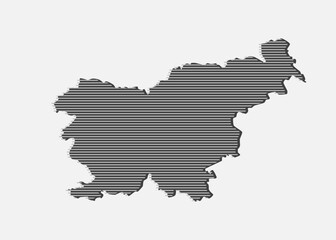 Fototapeta premium Abstract map Slovenia,, parallel white lines