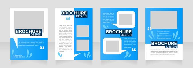 Science and education blank brochure design. Template set with copy space for text. Premade corporate reports collection. Editable 4 paper pages. Nunito ExtraBold, SemiBold, Regular fonts used