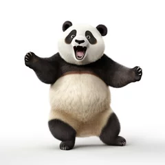 Foto op Plexiglas Happy panda in white background, AI generated Image © musa