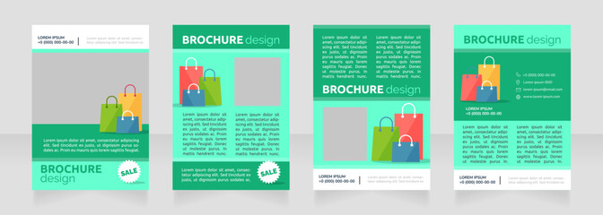 Spring sale deals blank brochure design. Special offers. Template set with copy space for text. Premade corporate reports collection. Editable 4 paper pages. Ubuntu Bold, Raleway Regular fonts used