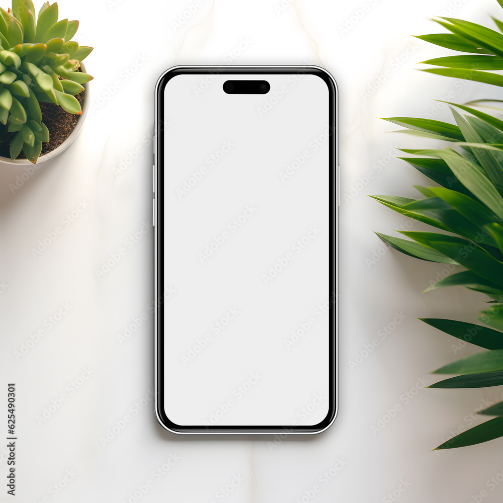 Poster High quality realistic high quality smartphone mockup with isolated background. Smart phone mockup collection. Device front view. 3D mobile phone with shadow on white background.