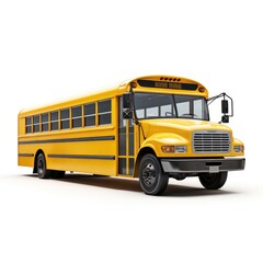 School bus in white background, AI generated Image