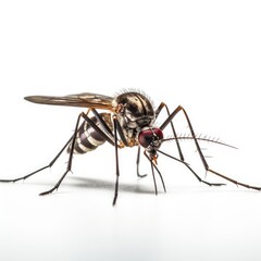 Fototapeta premium Mosquito in white background, AI generated Image