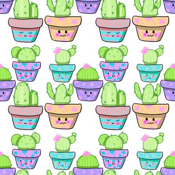 Premium Vector, Cactus kawaii