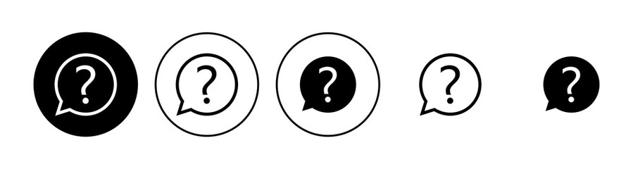 Question icon set. question mark icon vector.