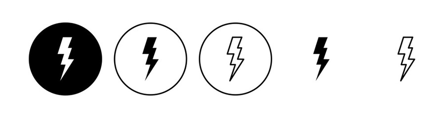 Lightning icon set. electric icon vector. power icon. energy sign