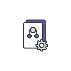 Implementation icon design with white background stock illustration