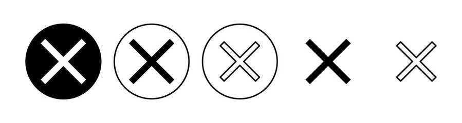 Obraz premium Close icon set. Delete icon vector. cross sign