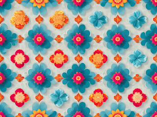 Floral pattern on seamless cloth. Flower bouquet. Ai generated