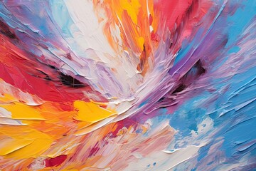 Creative Expression: Abstract Painting with Bold Brushstrokes and Vibrant Colors, generative AI