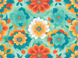 Floral pattern on seamless cloth. Flower bouquet. Ai generated
