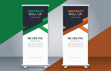 modern roll up banner template  with abstract design