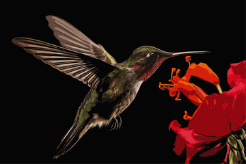 hummingbird in flight