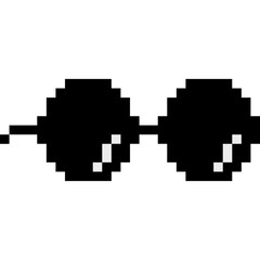Pixel glasses of thug life meme. Sunglasses icon. Vector Illustration