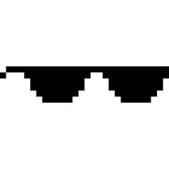 Obraz premium Pixel glasses of thug life meme. Sunglasses icon. Vector Illustration