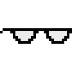 Fototapeta premium Pixel glasses of thug life meme. Sunglasses icon. Vector Illustration