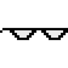 Fototapeta premium Pixel glasses of thug life meme. Sunglasses icon. Vector Illustration