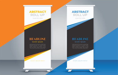 modern roll up banner template  with abstract design