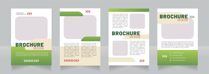 Sustainable transport blank brochure design. Template set with copy space for text. Premade corporate reports collection. Editable 4 paper pages. Barlow Black, Regular, Nunito Light fonts used