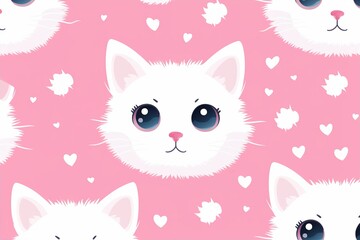 cute cat in pattern. Generative AI