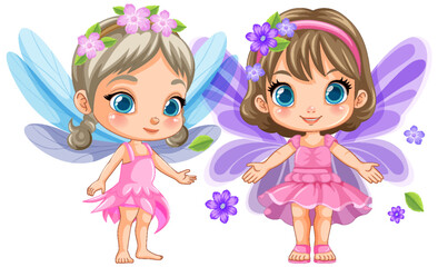 Cute fantasy fairy cartoon character