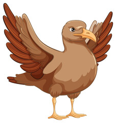 Brown Bird Ready to Fly