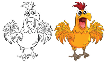 Freaking Out Chicken Outline