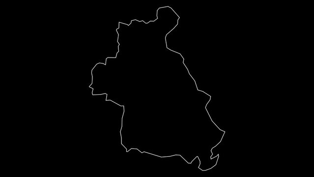 Idlib governorate map of Syria outline animation