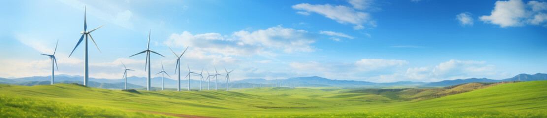 Fototapeta premium A field with windmills