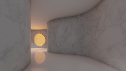 Interior architecture background empty corridor with openings 3d render