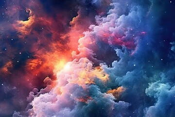 Fototapeta na wymiar Exploring Cosmic Brilliance: A Journey Through Nebulae, Star Clusters, and Celestial Wonders in Deep Space, generative AI