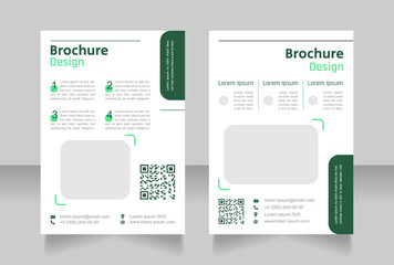 Farm contact info brochure design. Template set with copy space for text. Premade corporate reports collection. Editable 2 paper pages. Secular One Regular, Rajdhani-Semibold, Arial fonts used